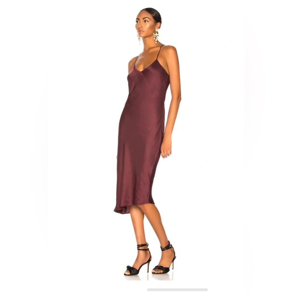 AG ADRIANO GOLDSCHMIED: Scarlett Slip Dress in Rich Carmine. Size L - Picture 3 of 12